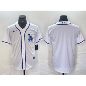 Men's Los Angeles Dodgers Blank White Cool Base Stitched Baseball Jersey