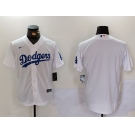 Men's Los Angeles Dodgers Blank White Cool Base Stitched Jersey