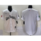 Men's Los Angeles Dodgers Blank White Mexico 2025 LA Gothic Style With Fernando Patch Vapor Premier Limited Stitched Baseball Jersey