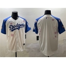 Men's Los Angeles Dodgers Blank White Royal 2025 Tokyo Series Limited Stitched Baseball Jersey