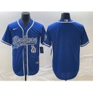 Men's Los Angeles Dodgers Blue Blank With Patch Cool Base Stitched Baseball Jerseys