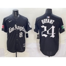 Men's Los Angeles Dodgers Front #8 Back #24 Kobe Bryant Black Mexico 2025 LA Gothic Style With Fernando Patch Vapor Premier Limited Stitched Baseball Jerse
