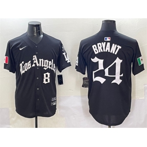Men's Los Angeles Dodgers Front #8 Back #24 Kobe Bryant Black Mexico 2025 LA Gothic Style With Fernando Patch Vapor Premier Limited Stitched Baseball Jerse