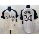 Men's Los Angeles Dodgers Front #8 Back #24 Kobe Bryant White Black Mexico 2025 LA Gothic Style With Fernando Patch Vapor Premier Limited Stitched Baseball