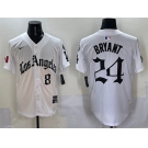 Men's Los Angeles Dodgers Front #8 Back #24 Kobe Bryant White Mexico 2025 LA Gothic Style With Fernando Patch Vapor Premier Limited Stitched Baseball Jerse