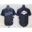 Men's Los Angeles Dodgers Team Big Logo Black Fashion Stitched Baseball Jersey
