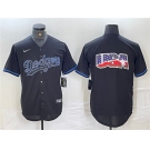 Men's Los Angeles Dodgers Team Big Logo Black Fashion Stitched Baseball Jerseys