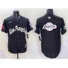 Men's Los Angeles Dodgers Team Big Logo Black Mexico 2025 LA Gothic Style With Fernando Patch Vapor Premier Limited Stitched Baseball Jersey