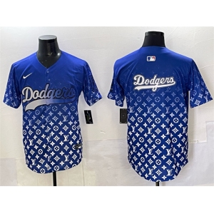 Men's Los Angeles Dodgers Team Big Logo Blue Limited Stitched Baseball Jersey