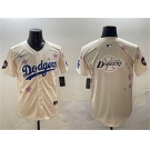Men's Los Angeles Dodgers Team Big Logo Cream 2025 Tokyo Series Limited Stitched Baseball Jersey