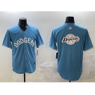 Men's Los Angeles Dodgers Team Big Logo Light Blue Limited Stitched Baseball Jersey
