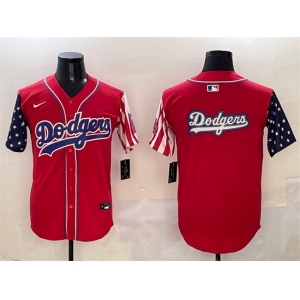 Men's Los Angeles Dodgers Team Big Logo Red Limited Stitched Baseball Jersey
