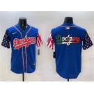 Men's Los Angeles Dodgers Team Big Logo Royal Limited Stitched Baseball Jersey