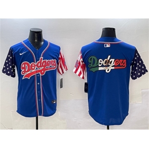 Men's Los Angeles Dodgers Team Big Logo Royal Limited Stitched Baseball Jersey