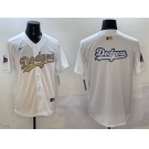 Men's Los Angeles Dodgers Team Big Logo White 2025 Gold Collection Limited Stitched Baseball Jersey