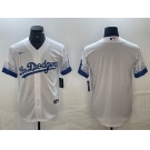 Men's Los Angeles Dodgers White Blank City Connect Cool Base Stitched Baseball Jersey