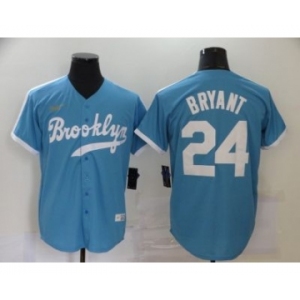 Men's Nike Brooklyn Dodgers #24 Kobe Bryant Light Blue Alternate 2020 Cooperstown Collection Baseball Jersey