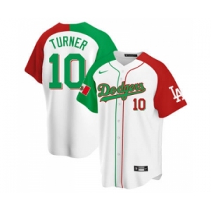 Men's Nike Los Angeles Dodgers #10 Justin Turner Mexican Heritage Night Limited Stitched Baseball Jersey