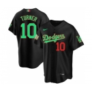 Men's Nike Los Angeles Dodgers #10 Justin Turner Mexico Black Stitched Baseball Jersey