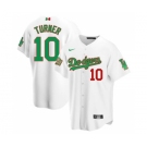 Men's Nike Los Angeles Dodgers #10 Justin Turner Mexico White Stitched Baseball Jersey