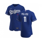 Men's Nike Los Angeles Dodgers #11 AJ Pollock Royal Alternate 2020 Authentic Player Baseball Jersey