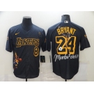 Men's Nike Los Angeles Dodgers #24 Kobe Bryant Black-Gold Portrait Baseball Jersey