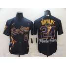 Men's Nike Los Angeles Dodgers #24 Kobe Bryant Black-Purple Portrait Baseball Jersey