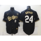 Men's Nike Los Angeles Dodgers #24 Kobe Bryant Black-White Champions Authentic Jersey