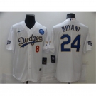 Men's Nike Los Angeles Dodgers #24 Kobe Bryant White Champions Authentic Jersey