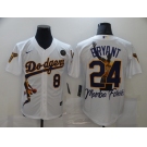 Men's Nike Los Angeles Dodgers #24 Kobe Bryant White Portrait Baseball Jersey