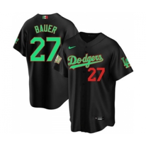 Men's Nike Los Angeles Dodgers #27 Trevor Bauer Mexico Black Stitched Baseball Jersey