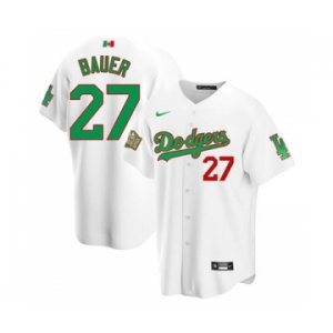 Men's Nike Los Angeles Dodgers #27 Trevor Bauer Mexico White Stitched Baseball Jersey