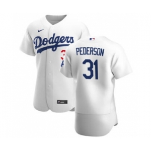 Men's Nike Los Angeles Dodgers #31 Joc Pederson White Home 2020 Authentic Player Baseball Jersey