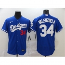 Men's Nike Los Angeles Dodgers #34 Fernando Valenzuela Blue Authentic Jersey