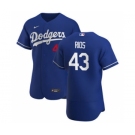 Men's Nike Los Angeles Dodgers #43 Edwin Rios Royal Alternate 2020 Authentic Player Baseball Jersey