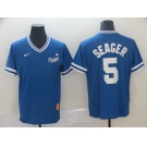 Men's Nike Los Angeles Dodgers #5 Corey Seager Blue M&N MLB Jersey