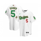 Men's Nike Los Angeles Dodgers #5 Corey Seager Mexico White Stitched Baseball Jersey