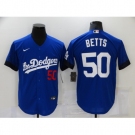 Men's Nike Los Angeles Dodgers #50 Mookie Betts Blue Game City Player Jersey