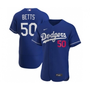 Men's Nike Los Angeles Dodgers #50 Mookie Betts Royal 2020 Alternate Official Authentic Player Baseball Jersey