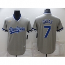 Men's Nike Los Angeles Dodgers #7 Julio Urias Gray Throwback Jersey