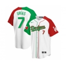 Men's Nike Los Angeles Dodgers #7 Julio Urias Mexican Heritage Night Limited Stitched Baseball Jersey