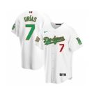 Men's Nike Los Angeles Dodgers #7 Julio Urias Mexico White Stitched Baseball Jersey