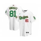 Men's Nike Los Angeles Dodgers #81 Victor Gonzalez Mexico White Stitched Baseball Jersey