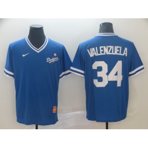 Men's Nike Majestic Los Angeles Dodgers #34 Fernando Valenzuela  Blue M&N MLB Jersey