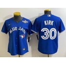 Men's Toronto Blue Jays #30 Alejandro Kirk Royal 2025 World Series Cool Base Stitched Baseball Jersey