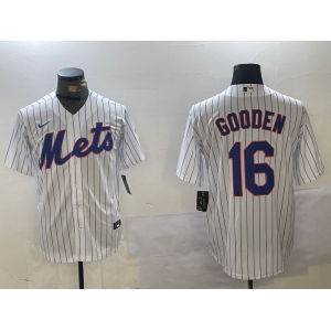 Men's New York Mets #16 Dwight Gooden White Cool Base Stitched Jersey