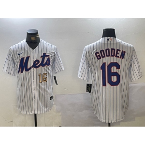 Men's New York Mets #16 Dwight Gooden White Cool Base Stitched Jerseys
