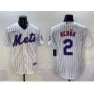Men's New York Mets #2 Luisangel Acuna White Cool Base Stitched Baseball Jersey