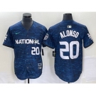 Men's New York Mets #20 Pete Alonso Number Royal 2023 All Star Cool Base Stitched Baseball Jersey