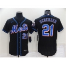 Men's New York Mets #21 Max Scherzer Black Stitched MLB Flex Base Nike Jersey